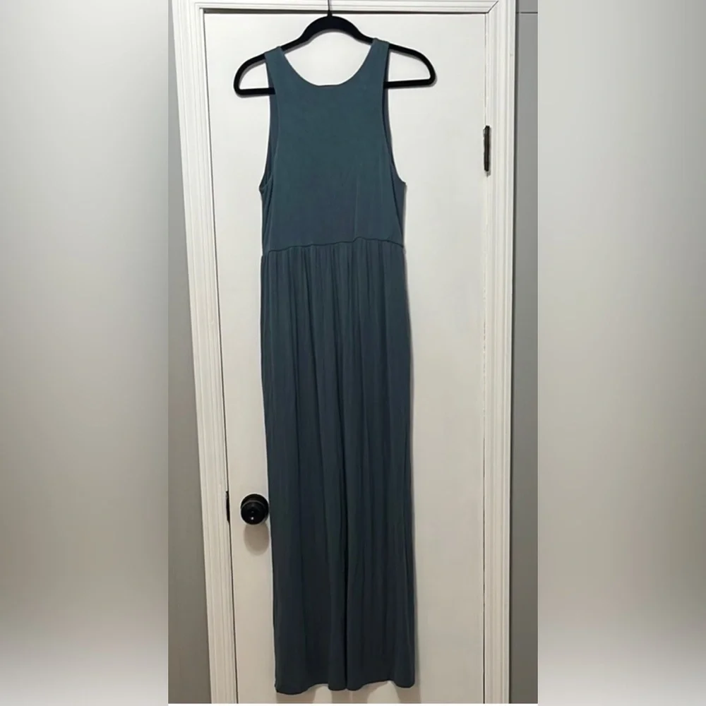 Casual Soft Blue Maxi Dress with Side Slit Size Large Dress or Cover Up - Picture 2 of 4